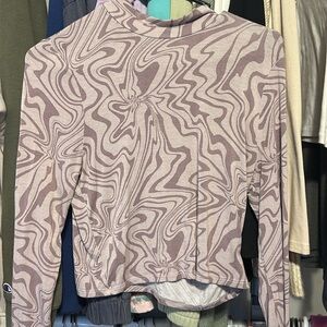 PacSun Swirl Pattern Long Sleeve Top - Pink and Cream
